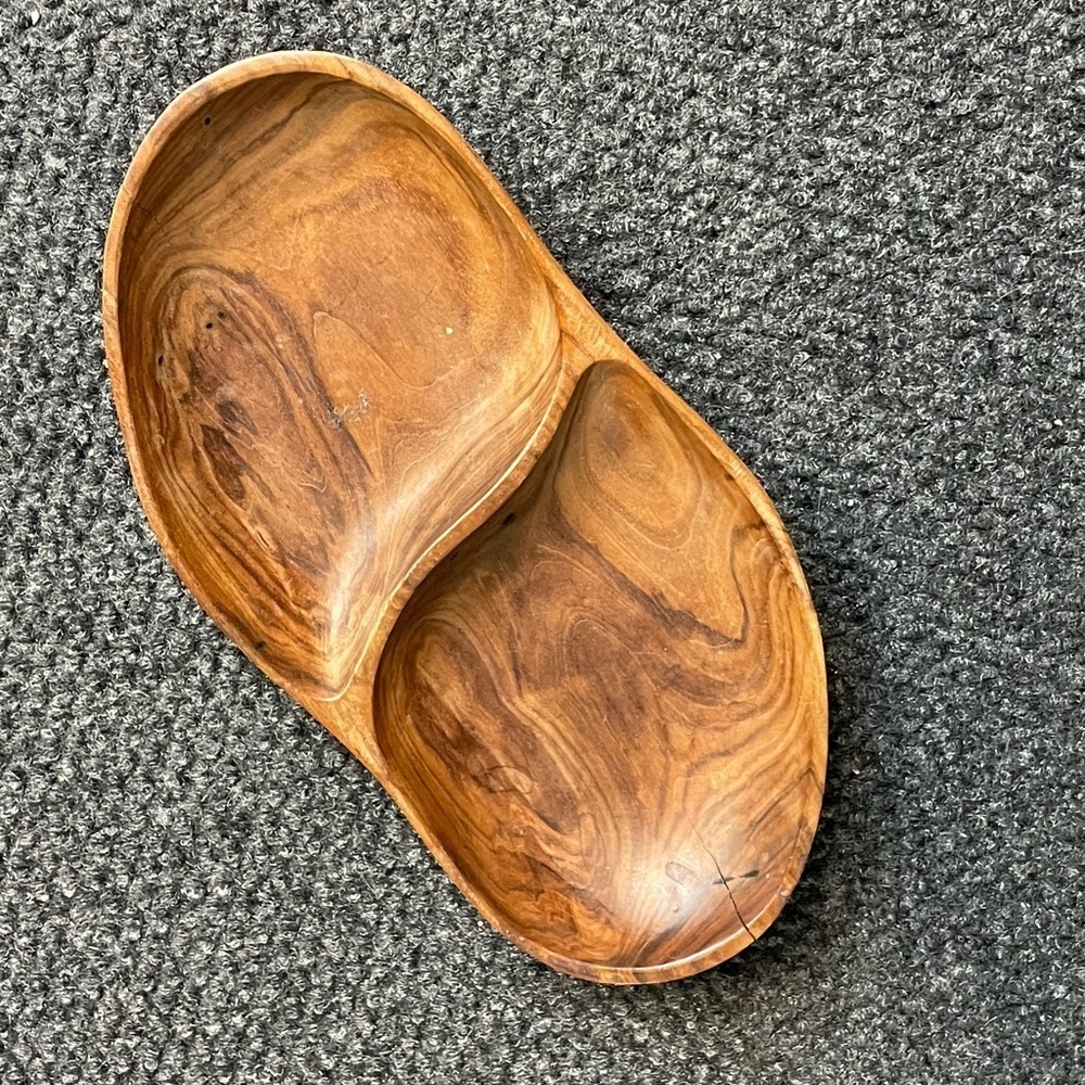 Mid Century Modern Jac-Arte Wooden Divided Centerpiece / Bowl Brazilian MCM